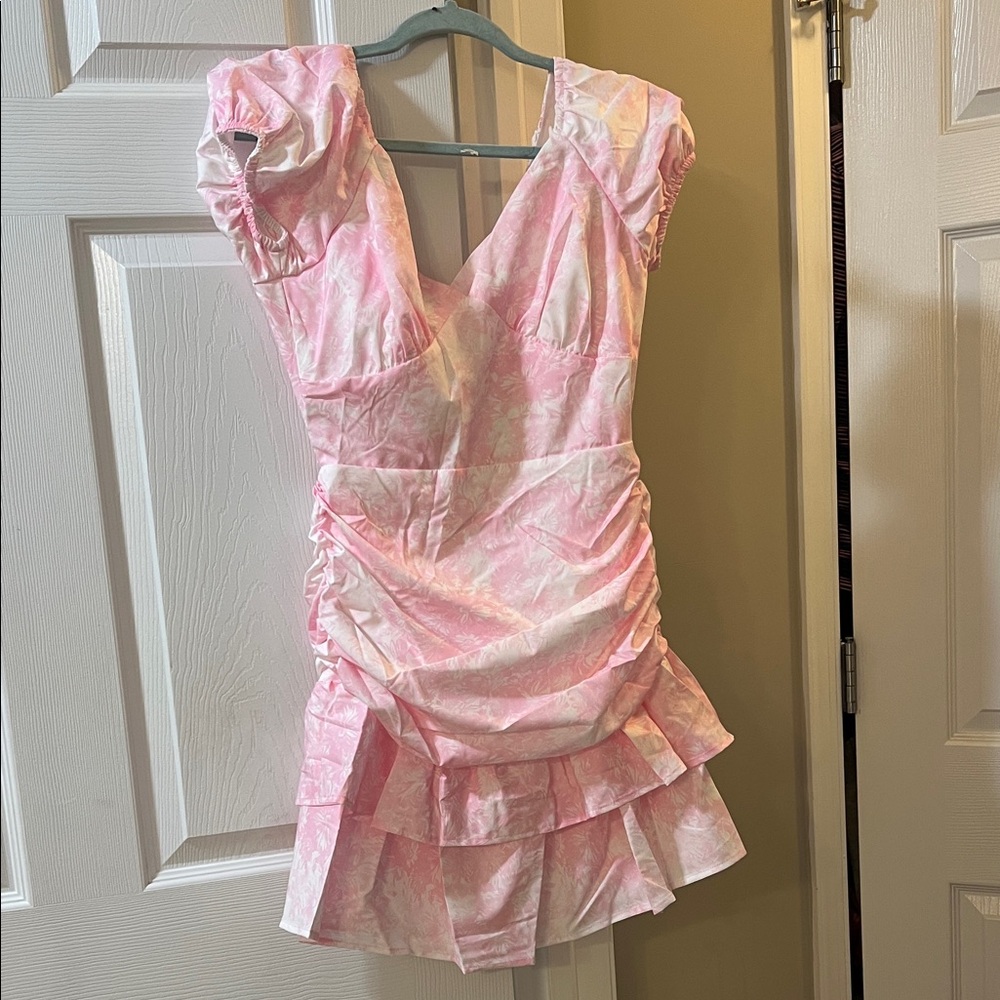 Pink Floral Mini Dress